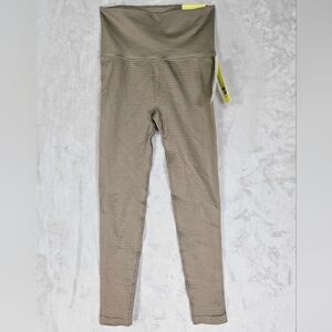 Cream & Brown Houndstooth High-Rise Leggings Size L  Seamless All In Motion